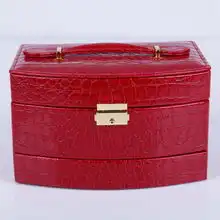 观雅皮带式大自动盒公主欧式宫廷首饰盒带镜子化妆盒包邮