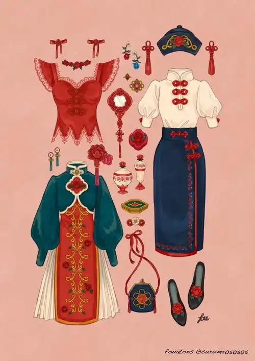 洛丽塔二次元服装平面款式图分享
