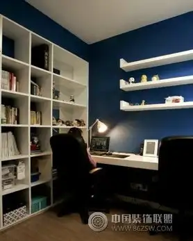 复式简约书房装修效果图
