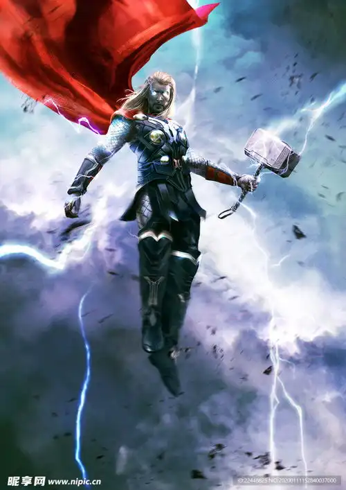 复仇者联盟雷神形象同人手绘壁纸设计图