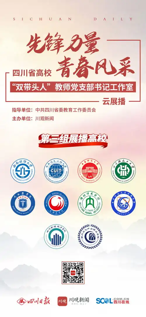 四川省高校双带头人教师党支部书记工作室云展播活动,第三组10个亮相啦