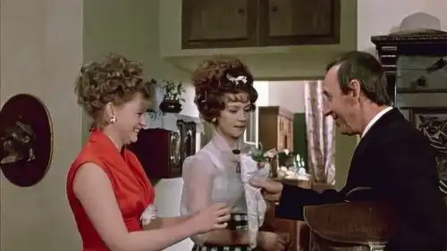 莫斯科不相信眼泪女子家中来了很多的人,女子带他们来到餐厅