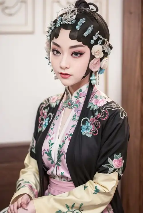 ai美人571京剧女孩的定妆照
