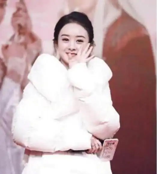 有一种明星叫赵丽颖身穿羽绒服参加活动,这才是最真实的样子
