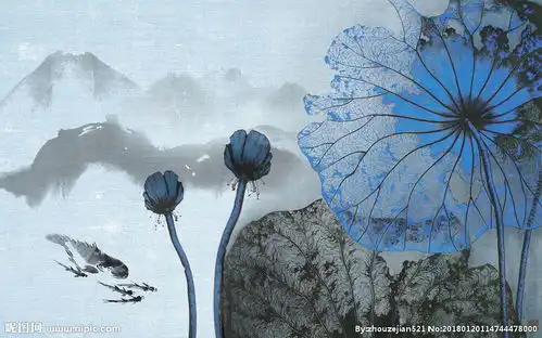 蓝色妖姬蓝色花骨朵艺术抽象图片
