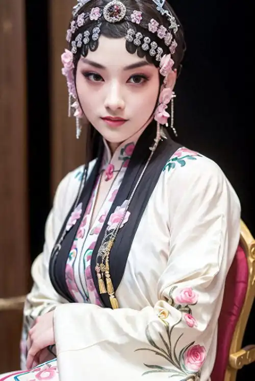 ai美人671京剧女孩的定妆照,你猜今晚谁登台演出
