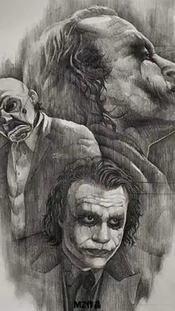 画画小丑希斯莱杰素描