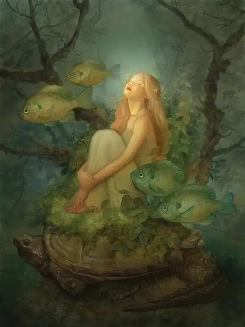 油画中的童话世界,她在想象力中找到灵感的仙境
