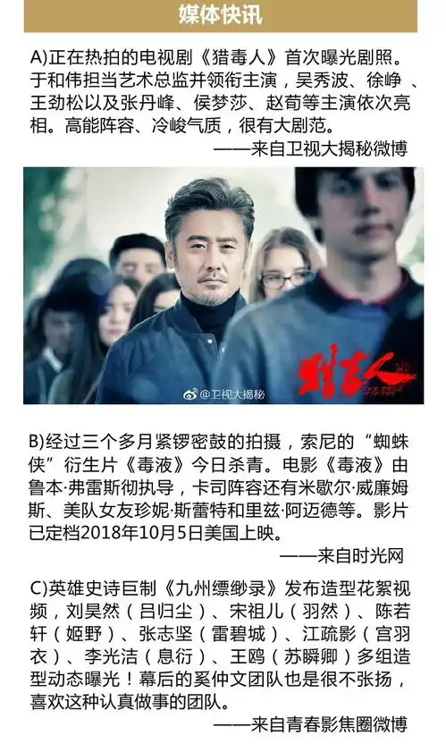 悬疑大剧猎毒人首曝剧照,于和伟吴秀波徐峥领衔主演
