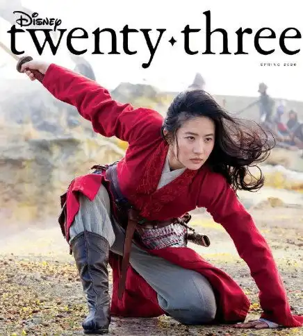 刘亦菲登上d23封面,花木兰造型英姿飒爽,一身...