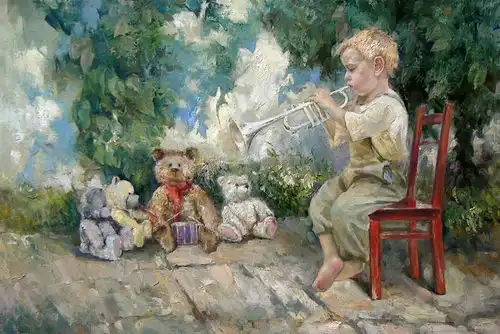 纯纯童真,美美童话,皎皎童心的儿童油画艺术家伊涅萨莫洛佐娃
