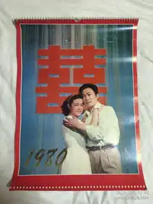 1980年电影明星剧照挂历正反双面12个月7张全