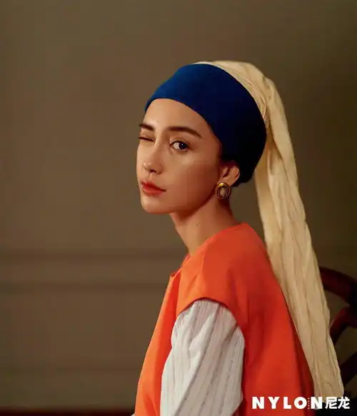 baby杨颖珍珠少女造型也太美了混血五官好适合复古油画妆容