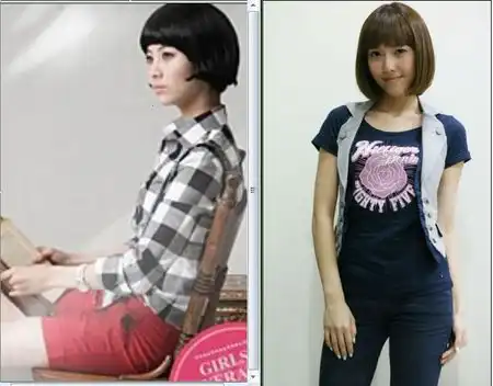 少女时代的jessica短发照片和徐贤的
