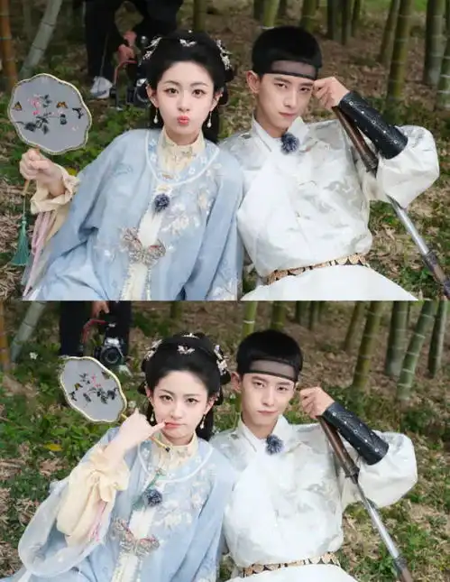 赵晴晒古装造型剧照穿一袭蓝裙温柔又书卷气十足