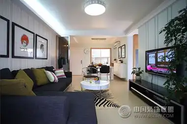 72平现代简约清新时尚蜗居客厅装修效果图
