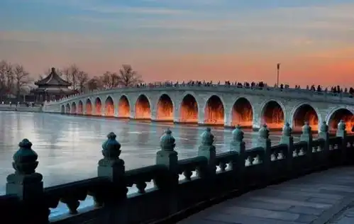 刚拍的,颐和园重现金光穿洞壮丽景观
