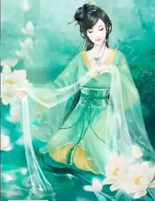 找一张手绘古装女子图片,女子梳了挽云髻,戴一朵白茶花,青色衣边,清丽脱俗的感觉谢谢
