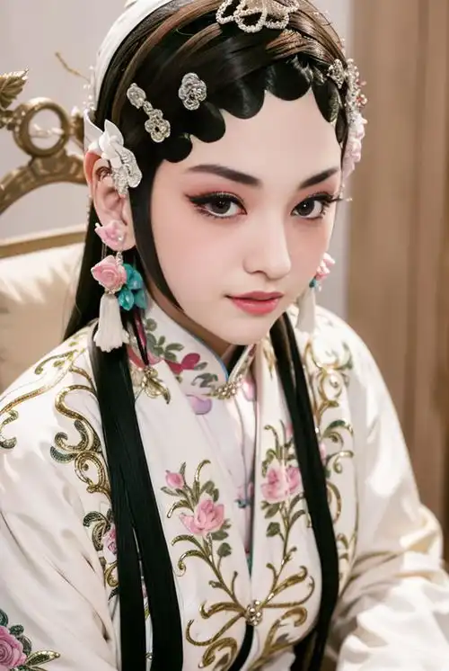 ai美人571京剧女孩的定妆照
