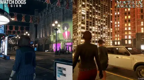 看门狗军团vs黑客帝国觉醒开放世界光追对比