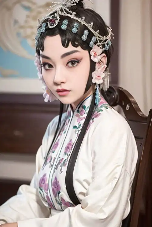 ai美人671京剧女孩的定妆照,你猜今晚谁登台演出
