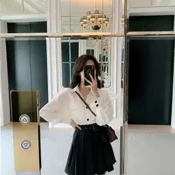 2019新款女装潮早秋款洋气时尚气质显瘦初秋套装裙子衬衫裙两件套
