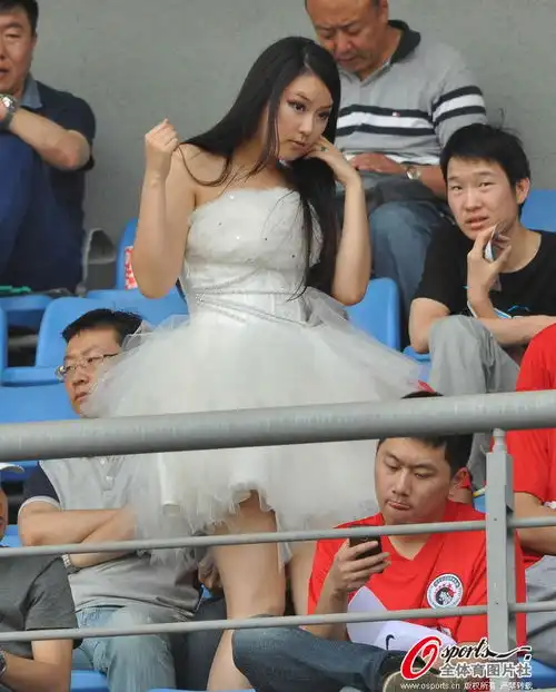 中超第11轮花絮辽宁女球迷看台拍摄艺术照
