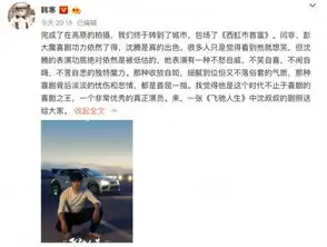 韩寒晒飞驰人生沈腾剧照