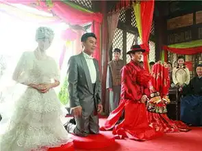 英媒称中国人婚礼中西结合穿着婚纱收红包
