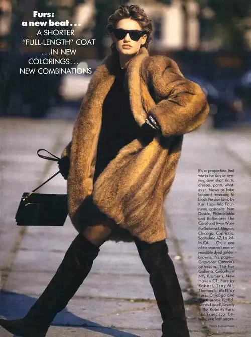 人造皮草该这么穿,配上紧身套装,轻松展现s曲线
