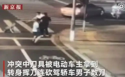 宝马司机持刀追砍电动车主刀没拿稳遭对方夺过反杀