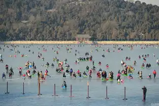 北京颐和园冰场周末迎数千滑冰游客