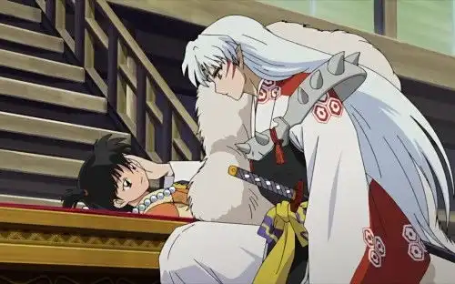 给我杀生丸温柔的图片越温柔越好最好是有玲的
