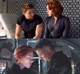 鹰眼晒出与斯嘉丽拍摄复联4最虐心剧照
