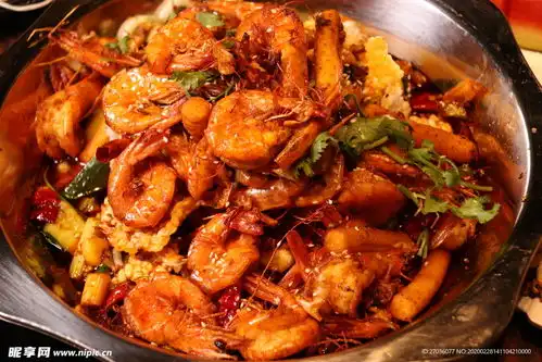 香辣鱿鱼虾摄影图
