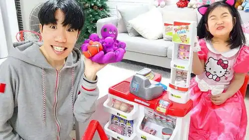 宝蓝在家里玩过家家卖玩具游戏爸爸角色扮演顾客,太可爱了