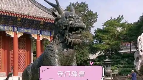 颐和园仁寿殿门口的瑞兽铜麒麟
