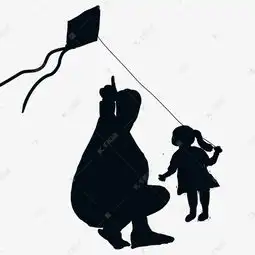 父亲节父亲女儿放风筝剪影素材图片免费下载千库网