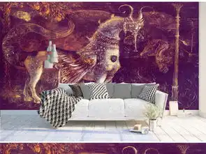 欧式手绘怪兽神话背景墙图片素材效果图下载电视背景墙图大全电视背景墙编号16935841