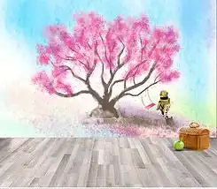 星月童话卡通精品儿童房背景墙吊顶壁画图片素材效果图下载
